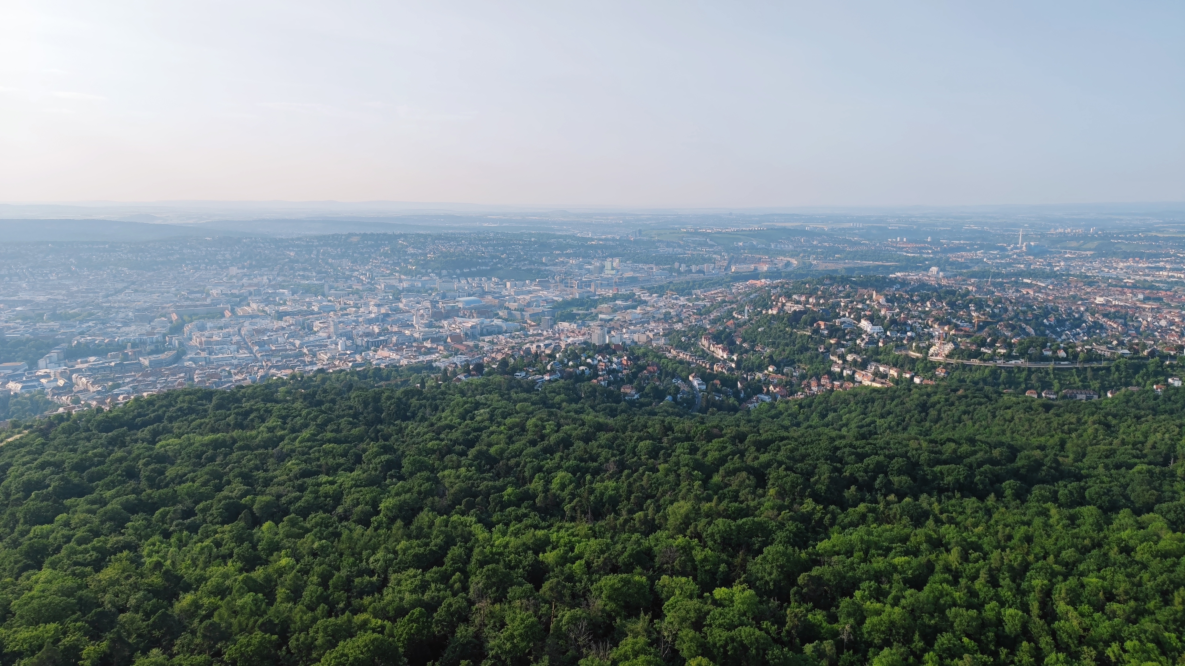 Panorama from a tower on a hill.