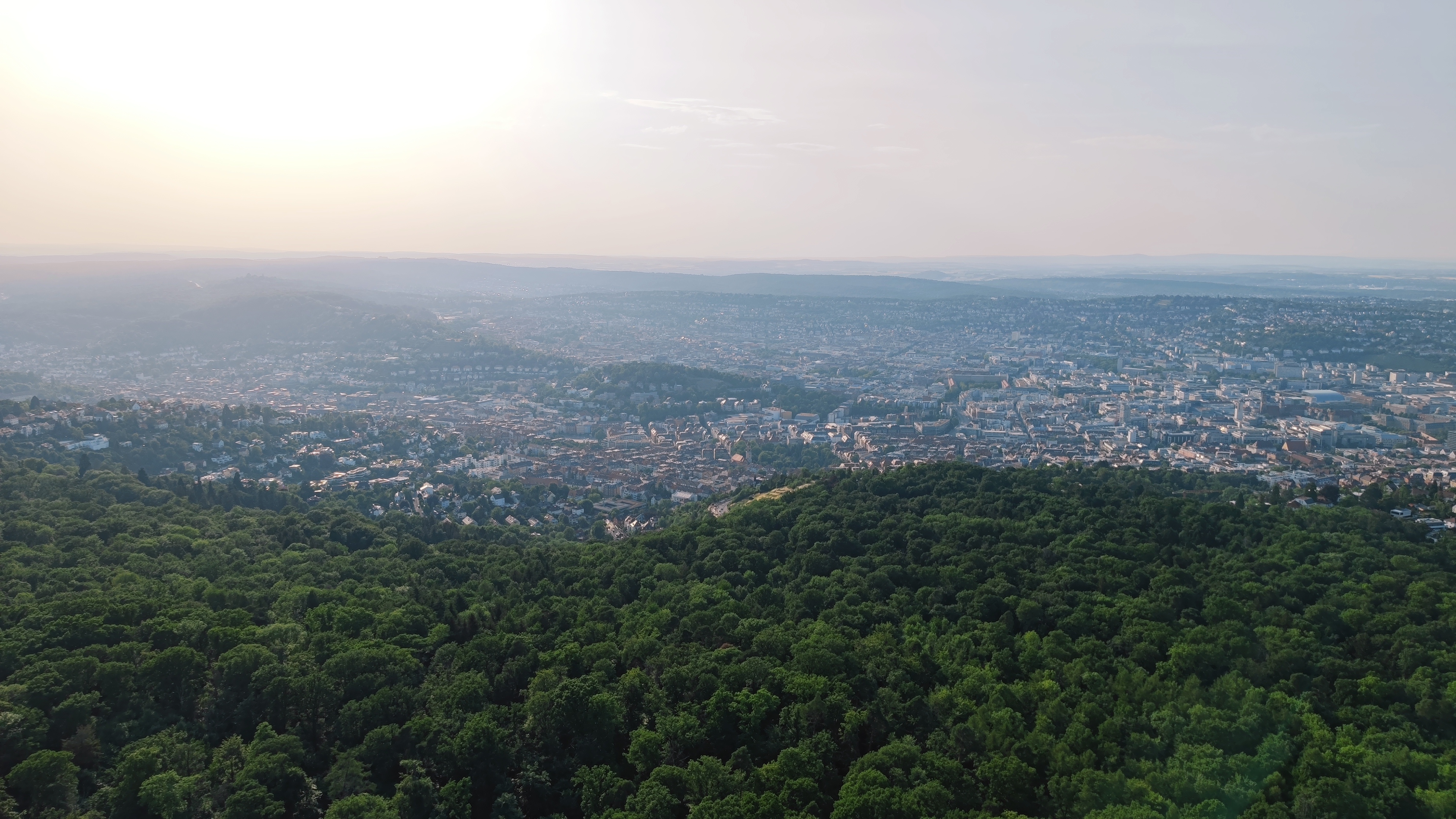 Panorama from a tower on a hill.