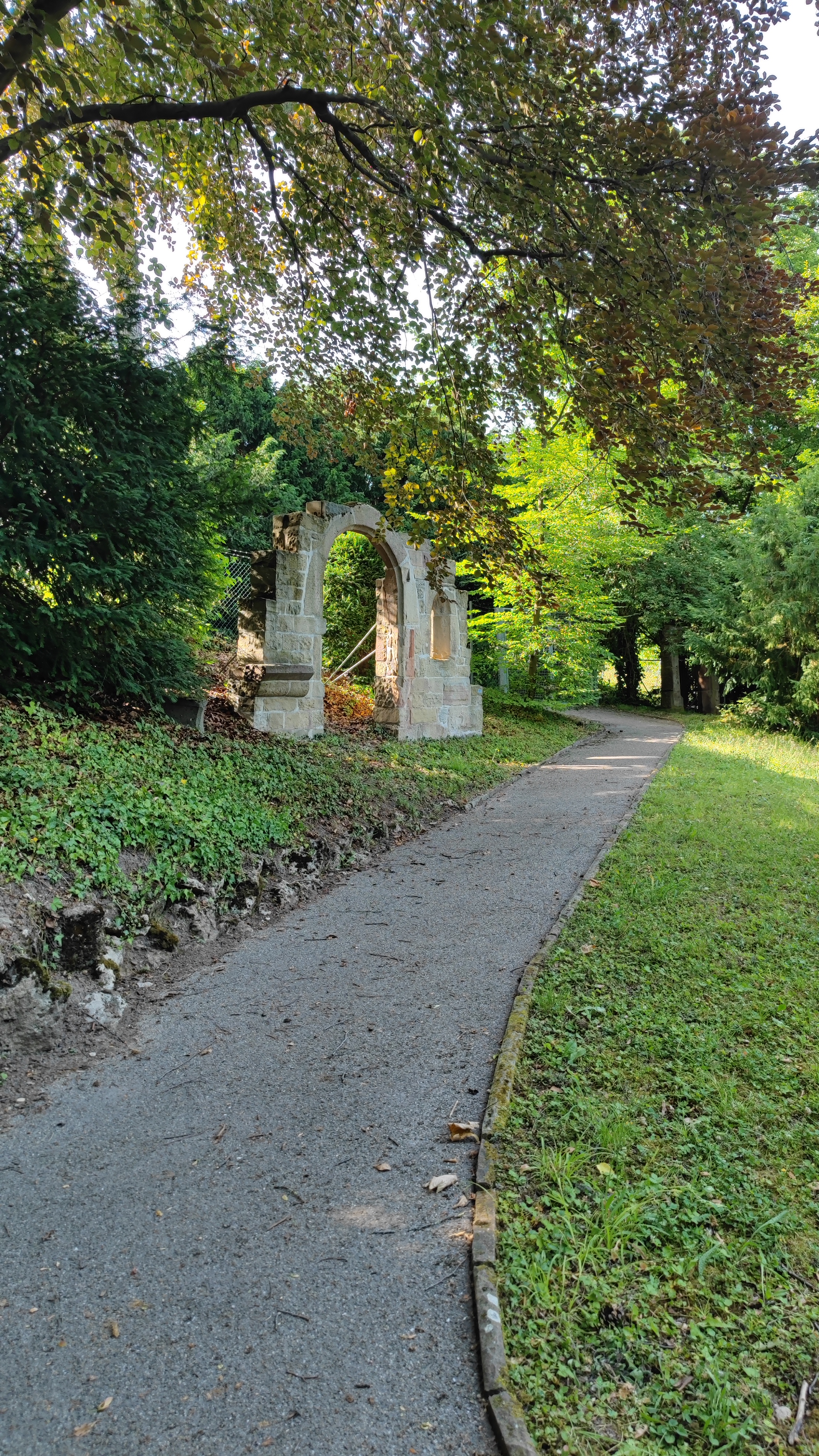 Gravel pathway in a park.